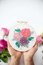 Load image into Gallery viewer, &quot;Mulberry&quot; Flowers Embroidery Kit
